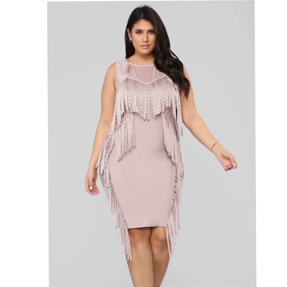 FashionNova Fringe Bandage Dress